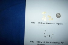 Model RR Hobby Supplies - 3 Brass Washers 10 pieces 482