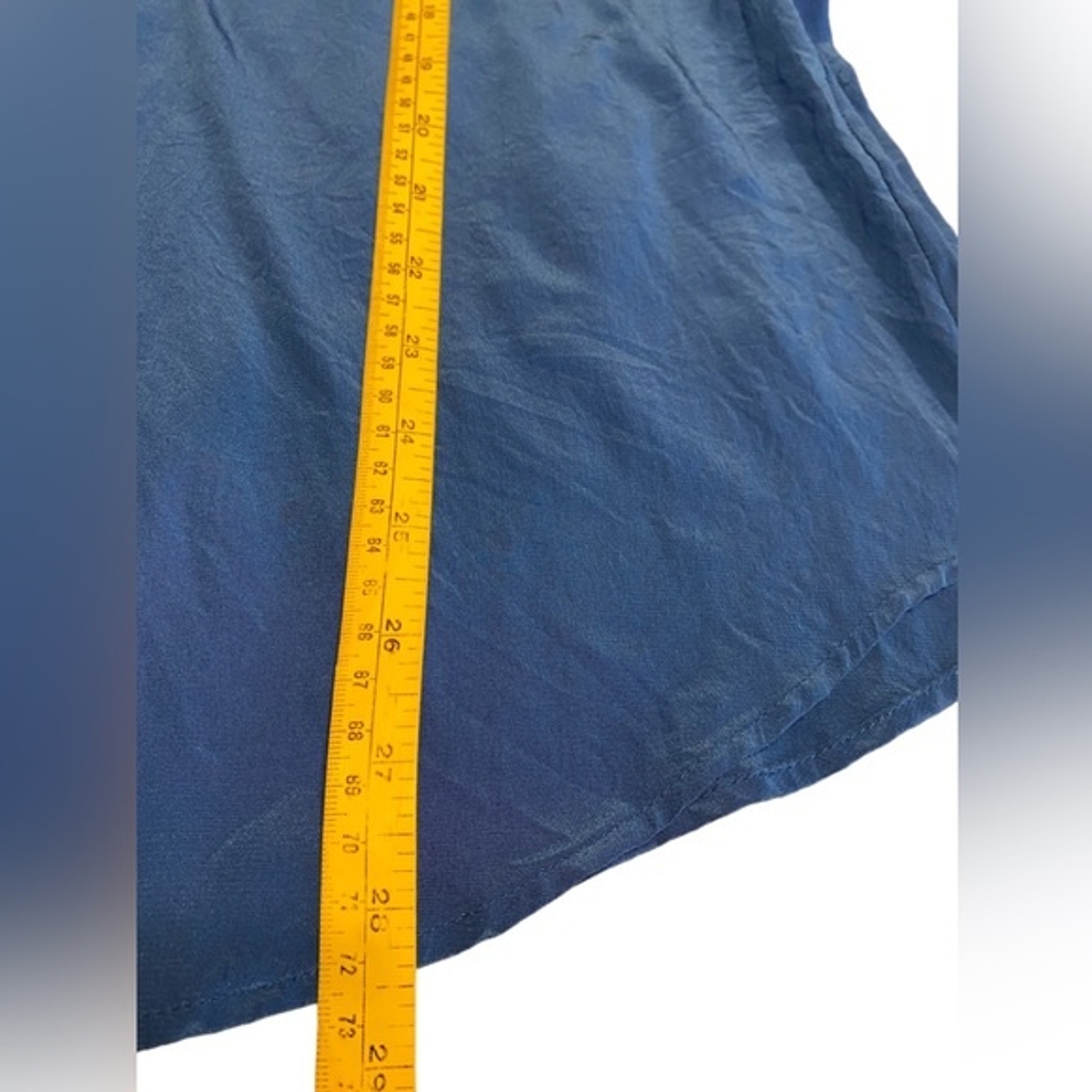 Soft Surroundings Blue Silk Button Down Top - image 9