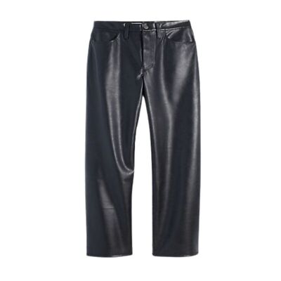 NWT Women Plus Size 33 33x30 Madewell Faux Leather Perfect Vintage Wide-Leg  Pant