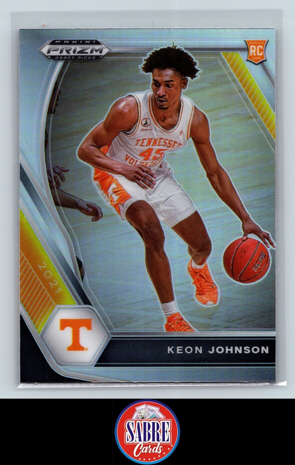 2021 Panini Prizm Draft Picks Keon Johnson Rookie RC Silver Tennessee/Nets