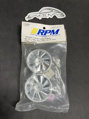 RPM Vintage RC Car Part # 80983 Chrome  Illusion  Super Narrow Sedan Wheels