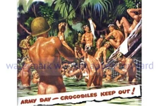 POSTCARD Print / Army Day / Crocodiles keep out !