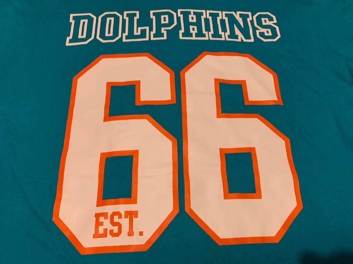 Dolphins NFL T-shirt Est 66 Large 20” Pit To Pit | eBay UK