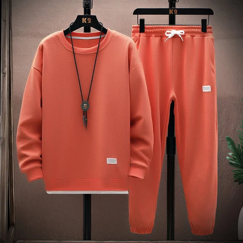 Conjunto de sudadera deportiva informal pantalón suéter para hombre 2 piezas terciopelo chándal - Imagen 19 de 29