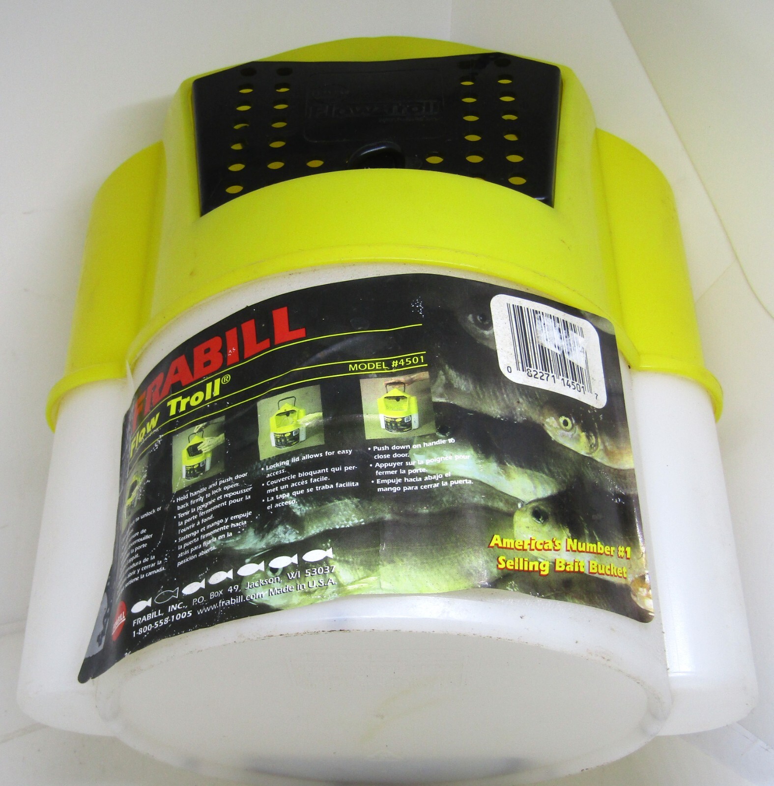 NEW Frabill Flow Troll Minnow Bucket Model 4501 Fishing 6 Quarts