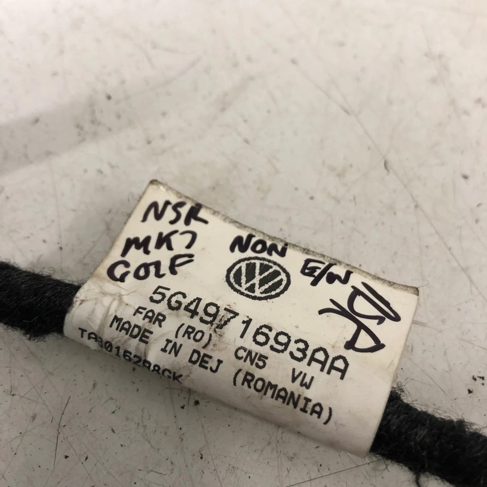 VW GOLF MK7 2012-2016 REAR BACK DOOR LOOM NSR PASSENGER LEFT SIDE 5G4971693AA - Image 2 of 2