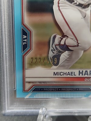 MICHAEL HARRIS II 2021 Bowman Draft Sky Blue /499 PSA 10 #BD-86
