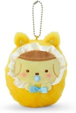 Sanrio Character Pompompurin Swaddled Baby Mascot Chain Plush Doll New JP