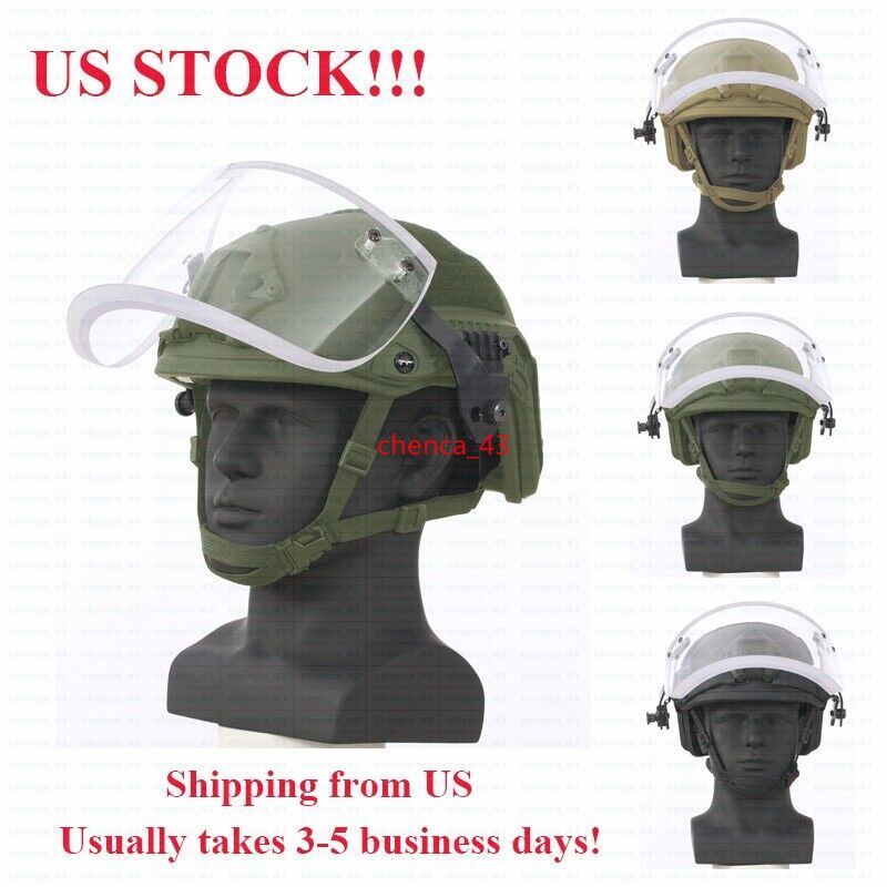 IN US!! Bulletproof Fast Helmet Face Shield NIJ IIIA Ballistic