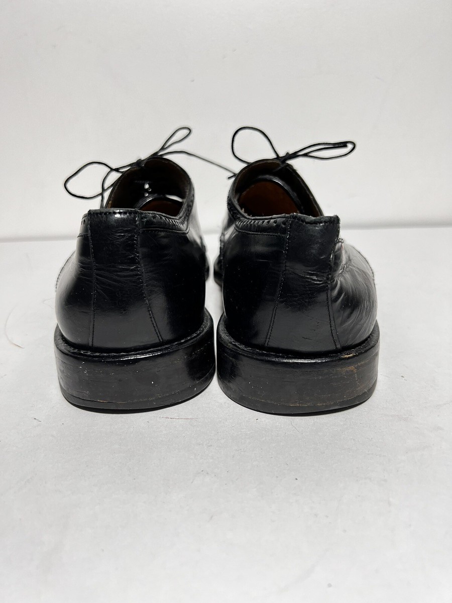 Mezlan EUC Black Leather Cancun Woven Cap Toe Lace Up Dress  display picture 2