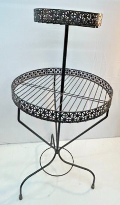 Mid Century ATOMIC Wire FRENCH MODERNIST Plant Stand MATEGOT Era TRIPOD Table