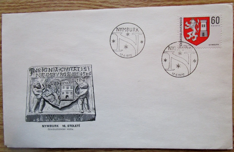 Enveloppe 1 timbre 17 4 1975 Tchécoslovaquie Ceskoslovensko Nymburk 16 Stoleti - Photo 1/1