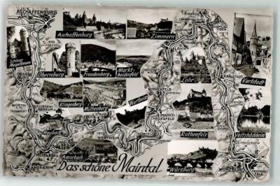 39246054 - 8700 Wuerzburg picture card the beautiful Main Valley Castle Mespelbrunn