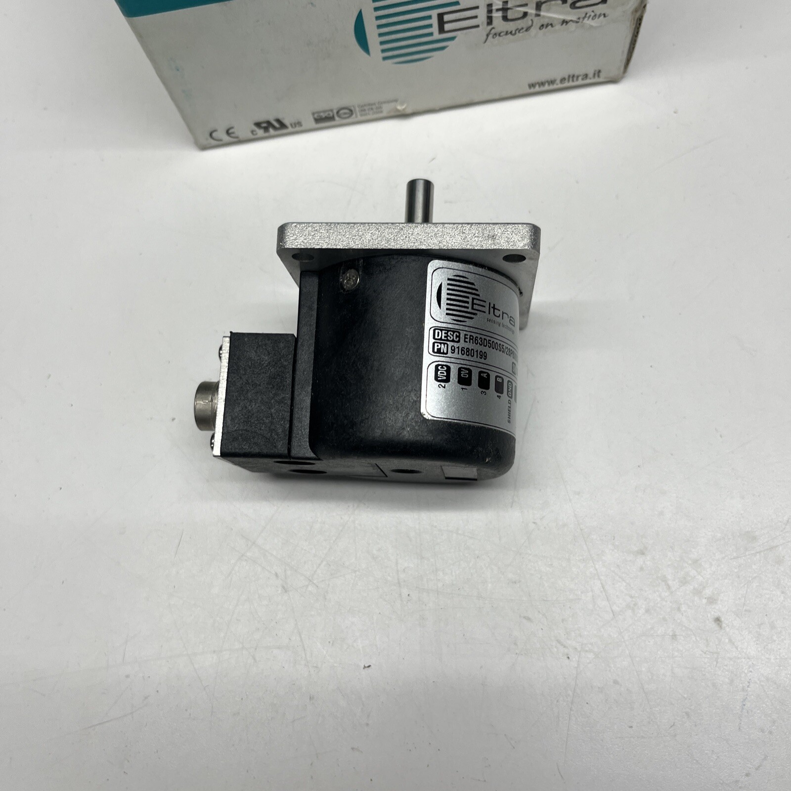 ELTRA 91680199 ROTARY ENCODER SOLID SHAFT 5 PIN (ER63D500S5/28P8X6CR.017) NIB