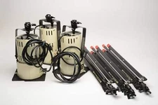 Smith Victor Q60 Video Lighting unit x3 w/ Light Stands, Very Clean!