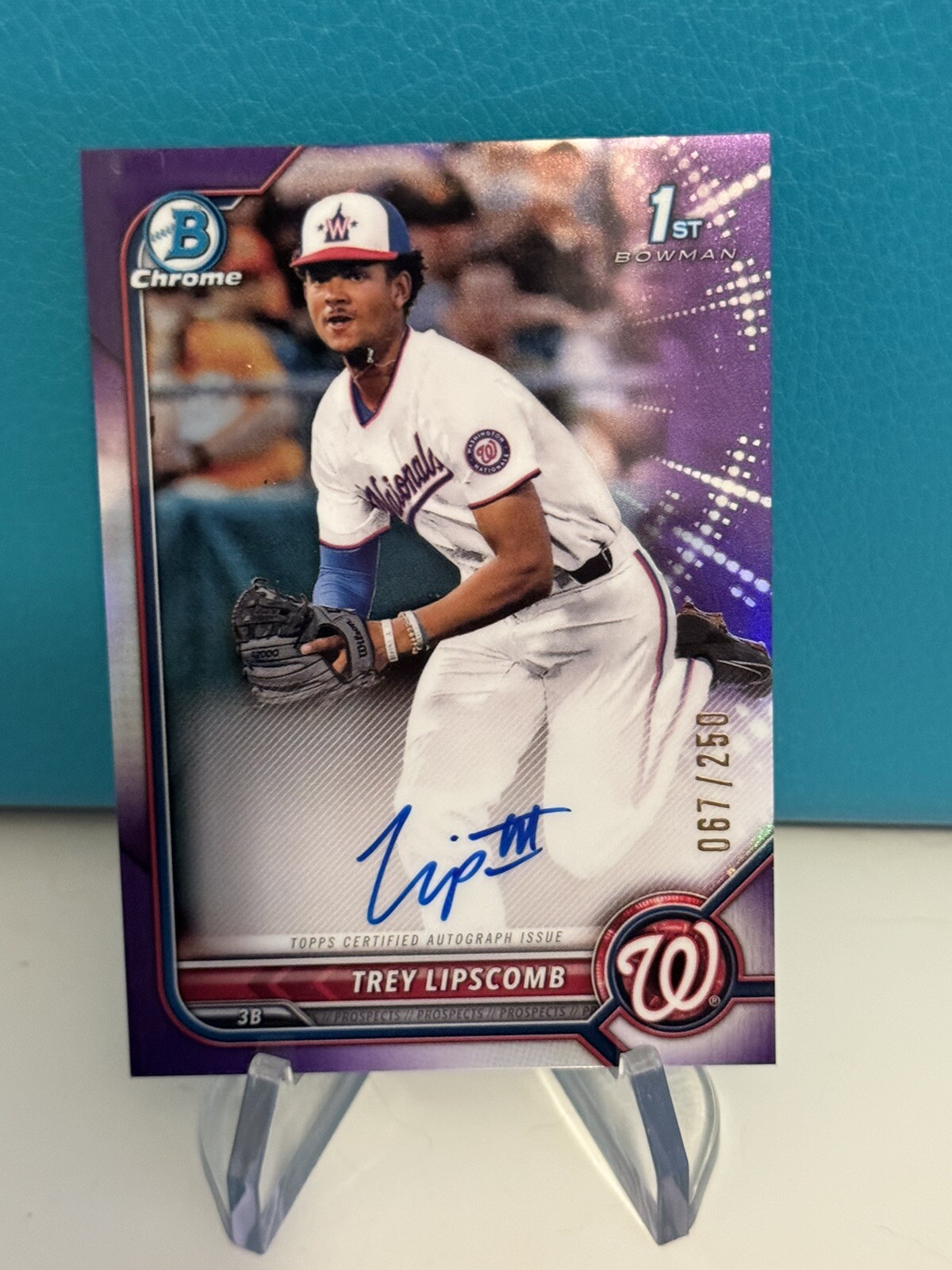 2022 Bowman Draft Chrome 1st Purple Refractor Auto /250 Trey Lipscomb #CDA-TLB
