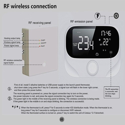 Wireless WiFi RF Smart Programmable Thermostat Gas Boiler Temperature Controller - Picture 8 of 11
