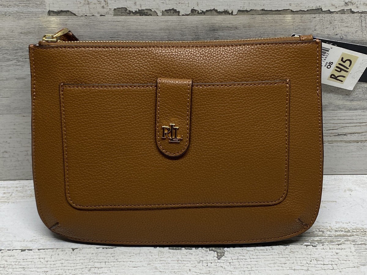 Lauren Ralph Lauren Tan Pebbled Leather Flat Medium Jamey Lauren Ralph Lauren Tan Pebbled Leather Flat Medium Jamey
