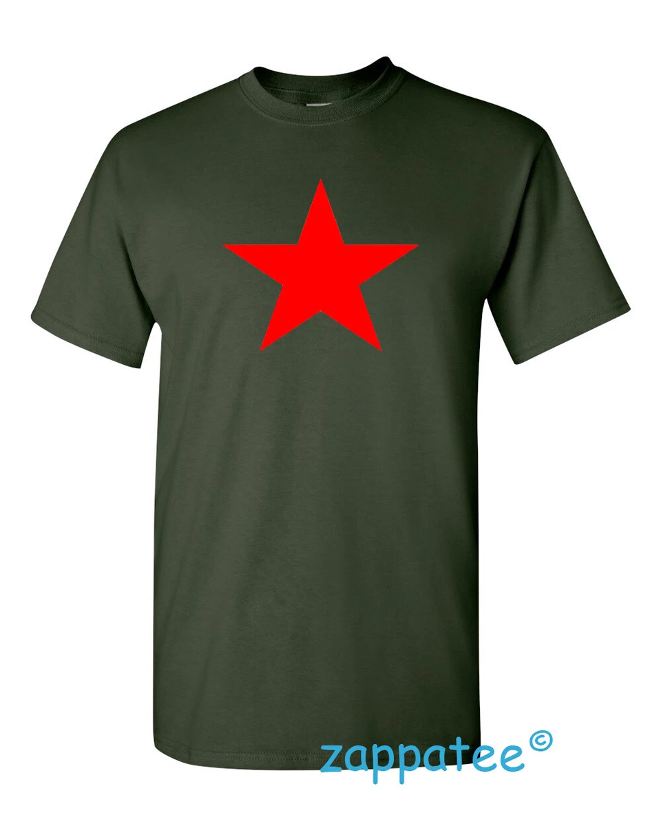 Red Star T Shirt as worn by Michael Stipe of REM. Military green Tee