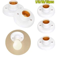 1-15pcs E27 Light Bulb Pendant Lamp Round Fixing Base Holder Screw Cap Socket US