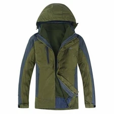 $300 Moerdeng Mens Green Gray Two Piece Mountain Waterproof Snow Jacket Size 2XL