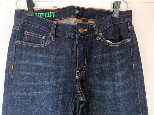 J.Crew Jeans Straight Leg Dark Wash Color Navy Blue Stretch Size 28 S Boot cut - Picture 5 of 9