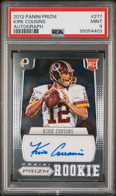 2012 Kirk Cousins #277 Prizm Auto PSA 9 Rookie Panini Autograph #/499 Rated RC
