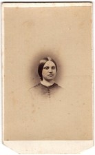 Antique CDV Circa 1860s W.m. Stroud Young Lady In Dress Norristown PA