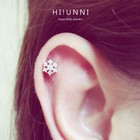 16g Snowflake cartilage earring, labret stud, helix conch tragus ear piercing1pc