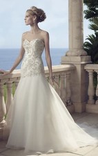CASABLANCA Bridal  2149 Imperial Gown Wedding Dress Ivory US12 Bead Embroidery