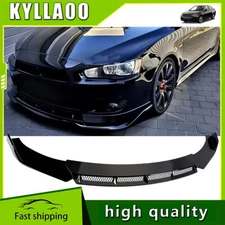 Front Bumper Lip Spoiler Splitter Kit Glossy For Mitsubishi Lancer 2008-2015
