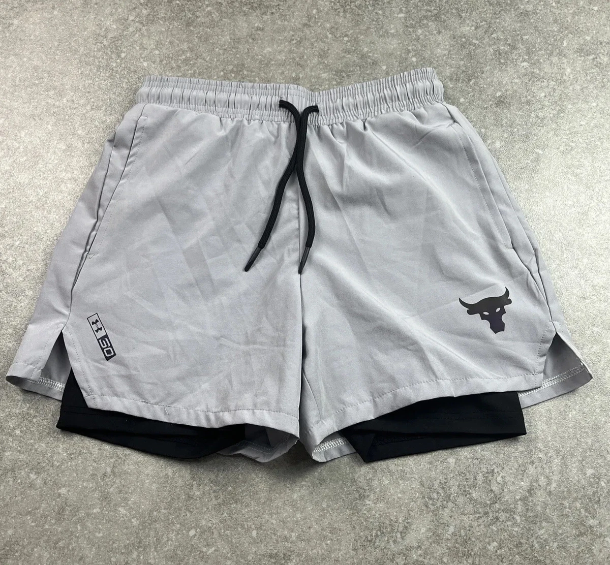 Under Armour 2 Layer Compression Fitted Grey Shorts Size M Waist 26