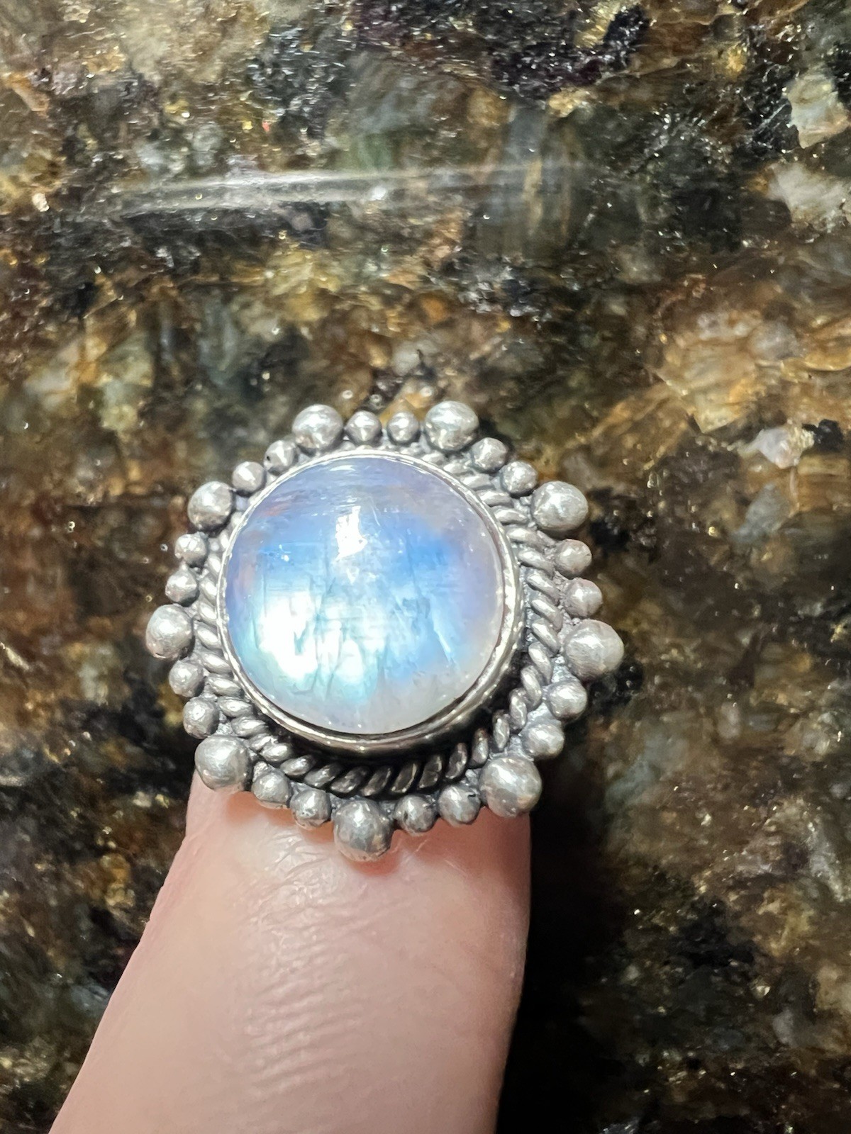 Silver 925 Moonstone Ring - image 10