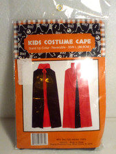 Kids Costume Cape Reversible Red Black  Stand Up Collar Halloween Superhero
