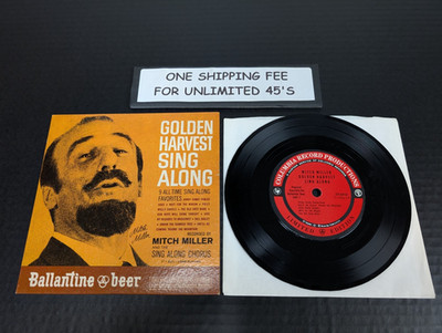Mitch Miller Ballantine Beer Golden Harvest Sing Along 1960s 7'' Record Columbia