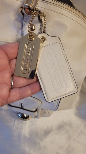 Coach Sydney Bone White Color Leather Bowler Dome Satchel Bag Rare MSRP $698 - Picture 3 of 16