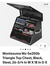 Sale Montezuma Triangle Top Tool Chest Black Steel 26 W X 18  New In Box