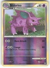 Nidorino 46/102 Uncommon HGSS Triumphant Pokemon Reverse Holo Moderately Played