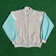 Vintage 90s Puma Grey/Blue Zip Up Sweatshirt Size M