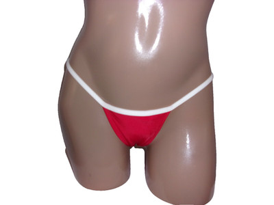 New  Latin Angel sexy exotic pole dancer costume thong bikini bottom Red White S