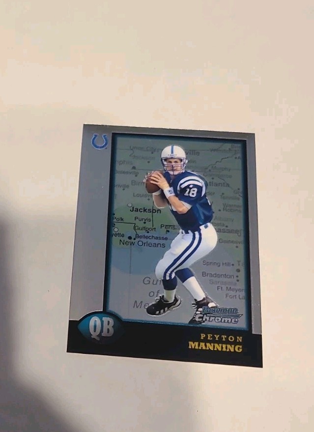 1998 Bowman Chrome #1 Peyton Manning RC Interstate Variation Indianapolis Colts
