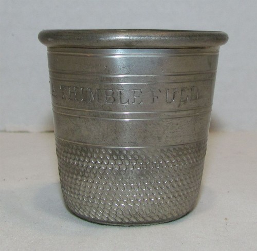 Vintage Just A Thimble Full Pewter Shot Glass Sheffield England