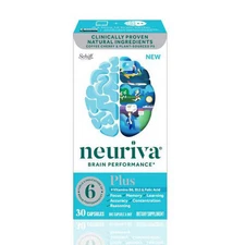 2 X Neuriva Plus Capsules Natural Brain Performance Supplement Vitamin B6 & B12