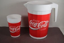 Vintage Coca Cola PackerWare Plastic Pitcher & Lid & Tumbler Cup LQQK