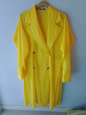 Issey Miyake Zweireiher Mantel Nylon Gr. M Oversized leicht glänzend knitterig