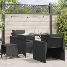 Salon de Jardin avec Coussins Meubles Terrasse 4 pcs Résine Tressée vidaXL