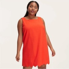 NWOT Kate Spade NY Target Women's Red/Orange  Shift Scalloped Hem Dress Size 4X