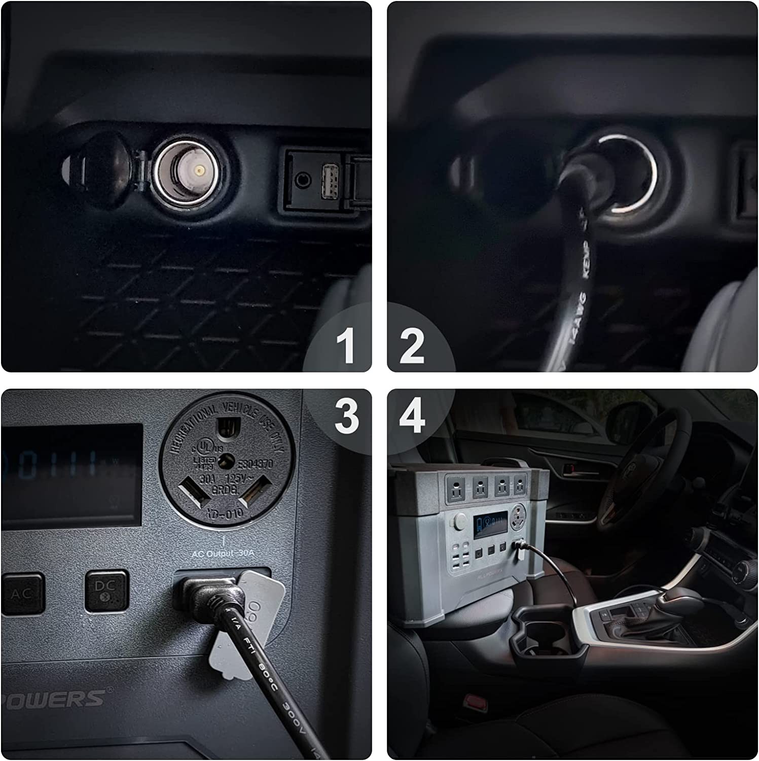 14AWG Solar Power Cable: Cigarette Lighter to XT60/Anderson Port 1.5M