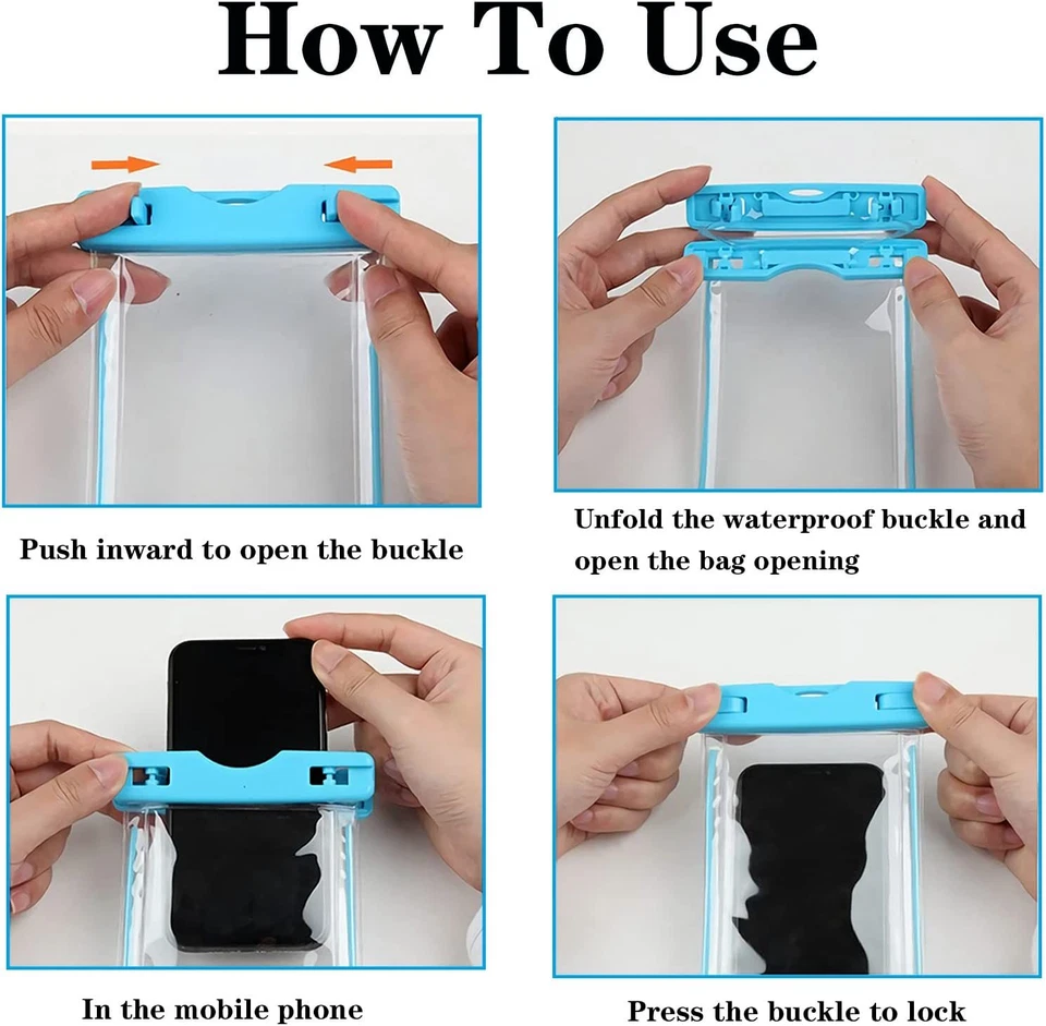 Custodia impermeabile subacquea per smartphone cover waterproof borsa cellulare - Immagine 2 di 4