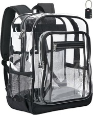 Clear Backpack Heavy Duty - Extra Large Clear Backpacks with TSA Lock Transpa.
